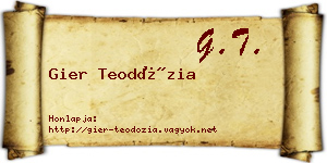 Gier Teodózia névjegykártya